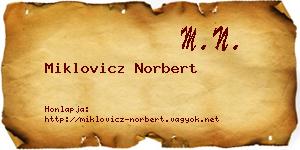 Miklovicz Norbert névjegykártya